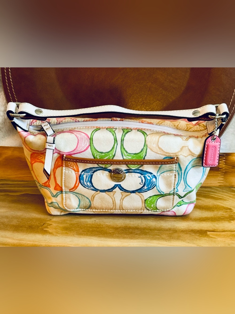 Vintage Coach Hamptons Weekend Scribble Too Handle Pouch